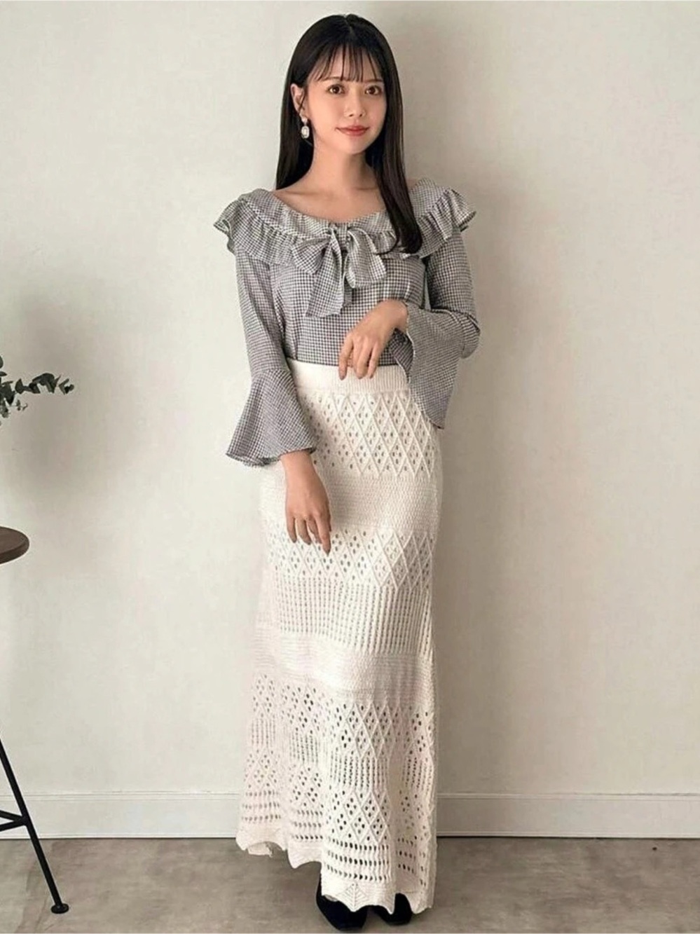 Knit Maxi Skirt in White Like New